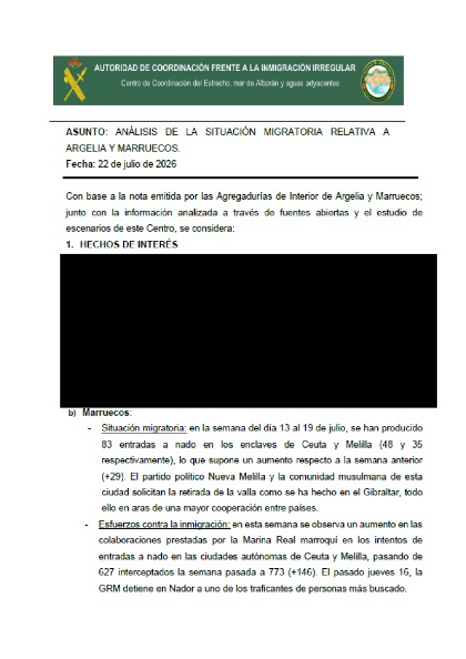 Vista previa de la primera página de Nota sucinta (Análisis de situación migratoria relativa a Argelia y Marruecos)